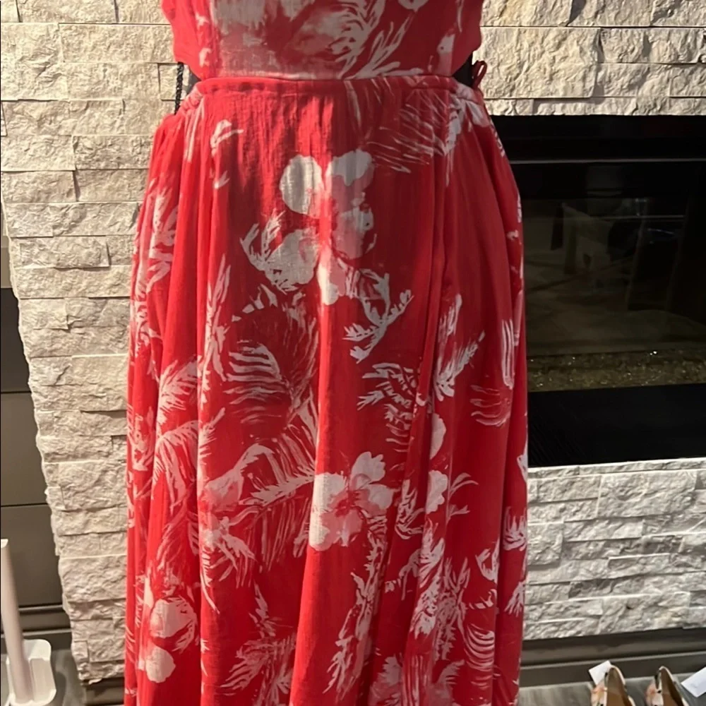 Free People Pink Floral Halter Dress with multiple ties, size S/P - Picture 4 of 16